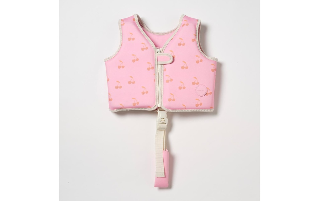 Sunnylife Gilet de natation pour enfants 2-3 Rose bonbon cerise rouge