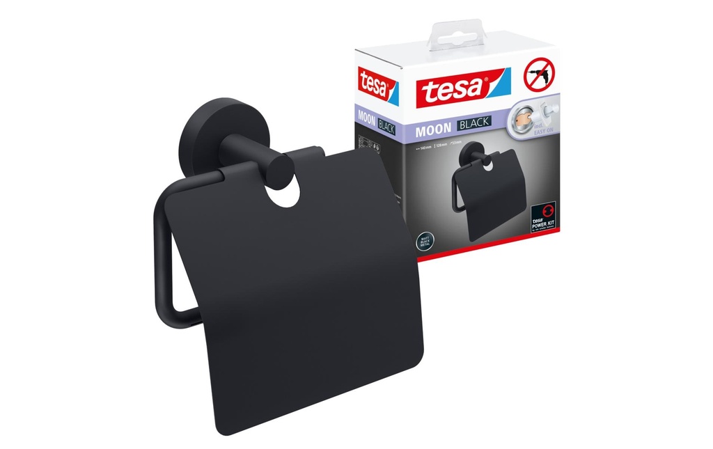 tesa Porte-rouleau pour papier toilette Moon Noir
