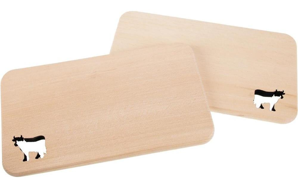 creanorm Planche à découper FSC Aulne 22 x 12 x 1.2 cm, motif vache