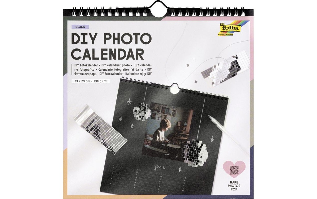 Folia Calendrier photo DIY black, 23 x 23 cm, 13 pages