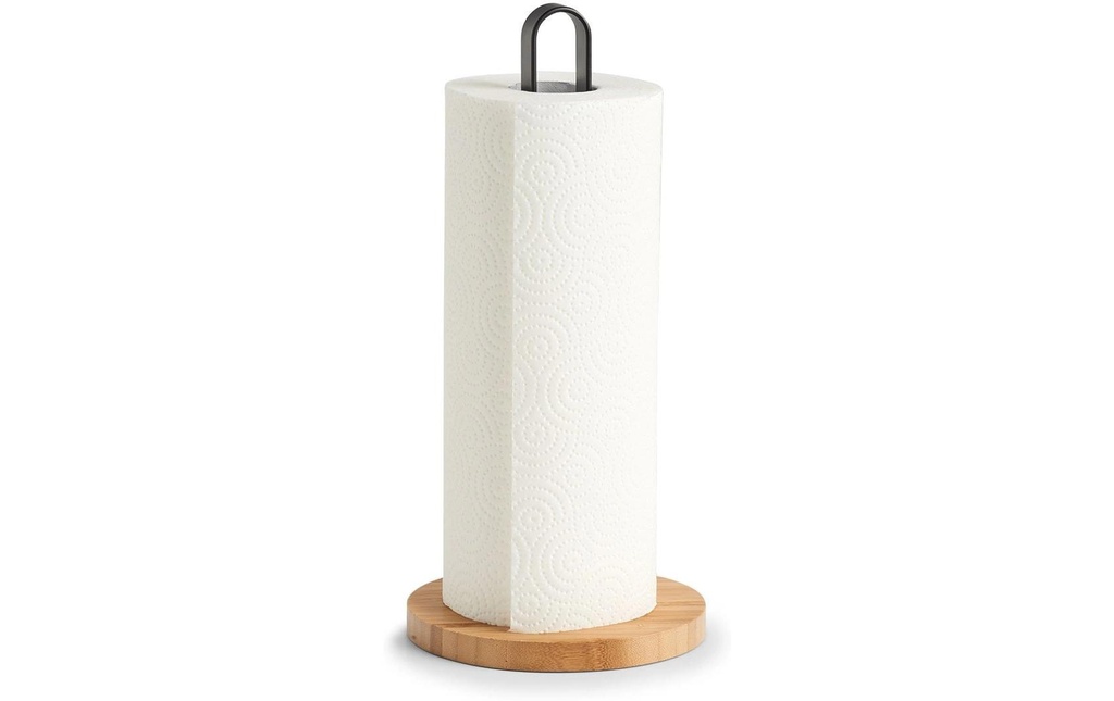 Zeller Present Porte-rouleau essuie-tout Bambou Noir/Brun