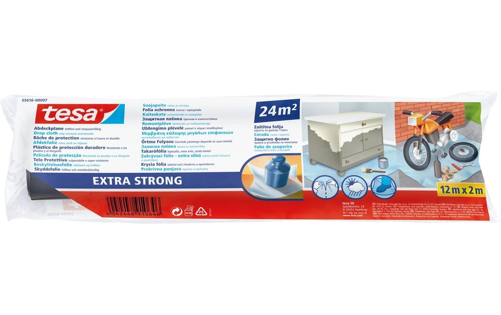 tesa film de protection extra-résistant, 12 m x 2 m, transparent