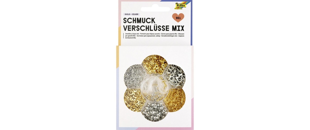 Folia Fermoirs pour bijoux Mix or-argent 961 pièces