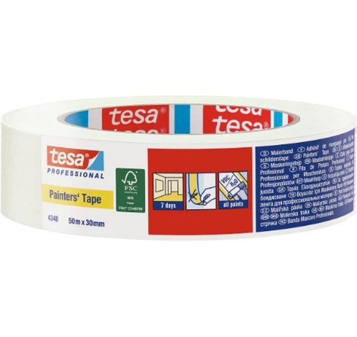 tesa Ruban de masquage en crêpe Painters Tape 50 m x 50 mm, chamois