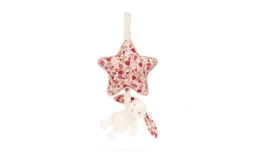 Jellycat Blossom Bunny Train musical, Cream 18 cm Crème