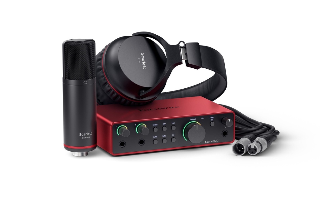 Focusrite Kits d’enregistrement Scarlett 2i2 Studio – 4th Generation