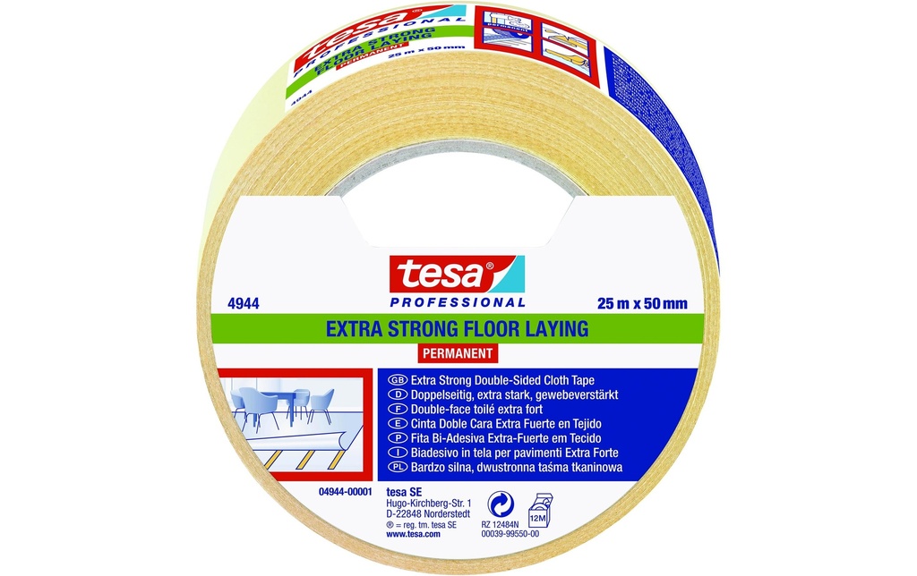 tesa Tesafix 4944 50 mm x 25 m, Blanc