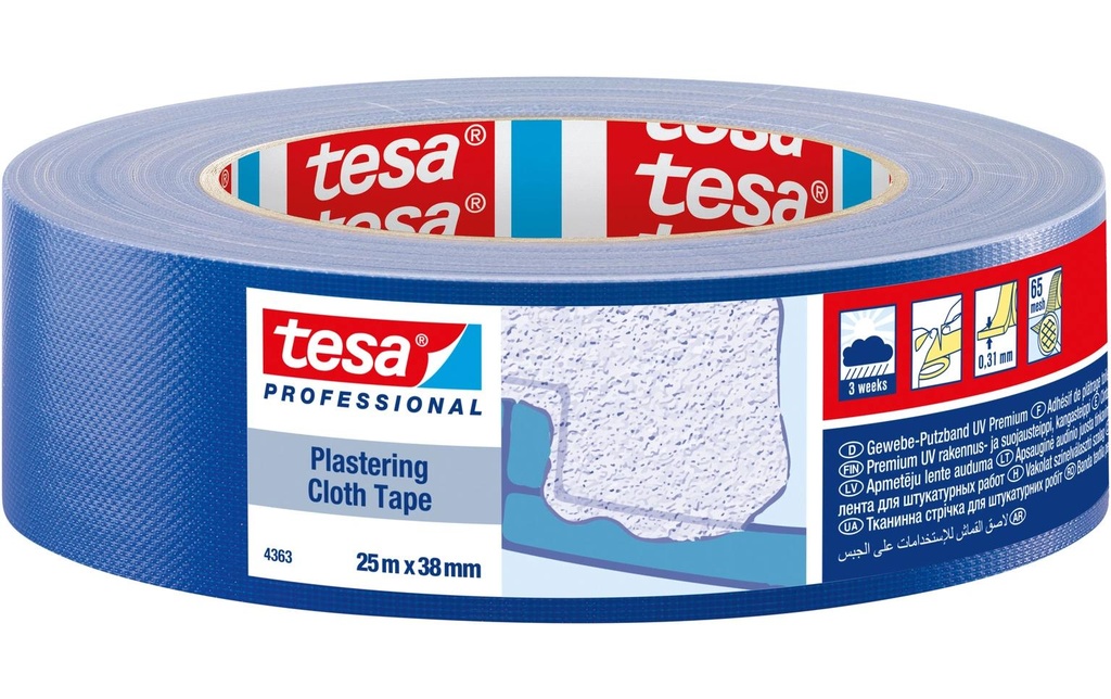 tesa 4363 Bande de finition 50 mm x 25 m, Bleu