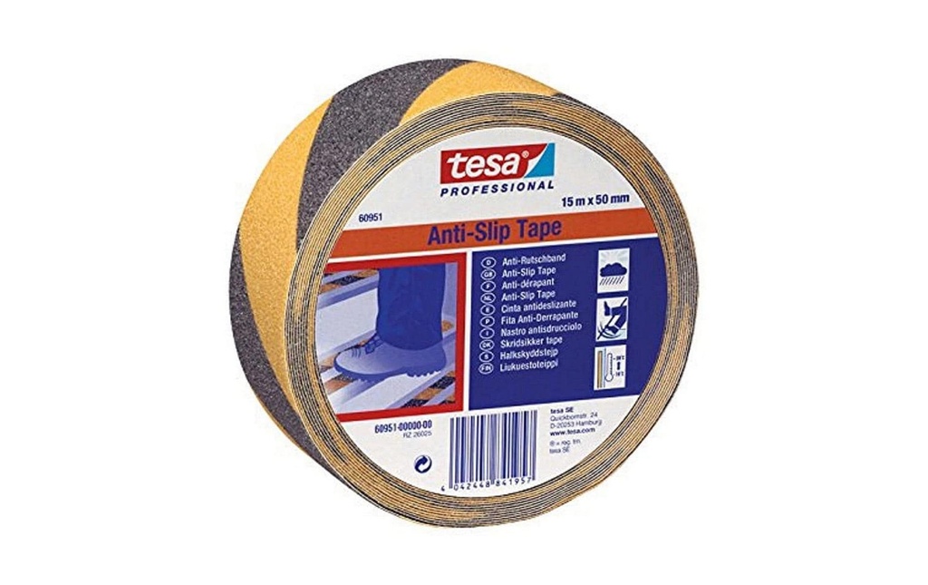 tesa 60951 50 mm x 15 m, Noir/Jaune