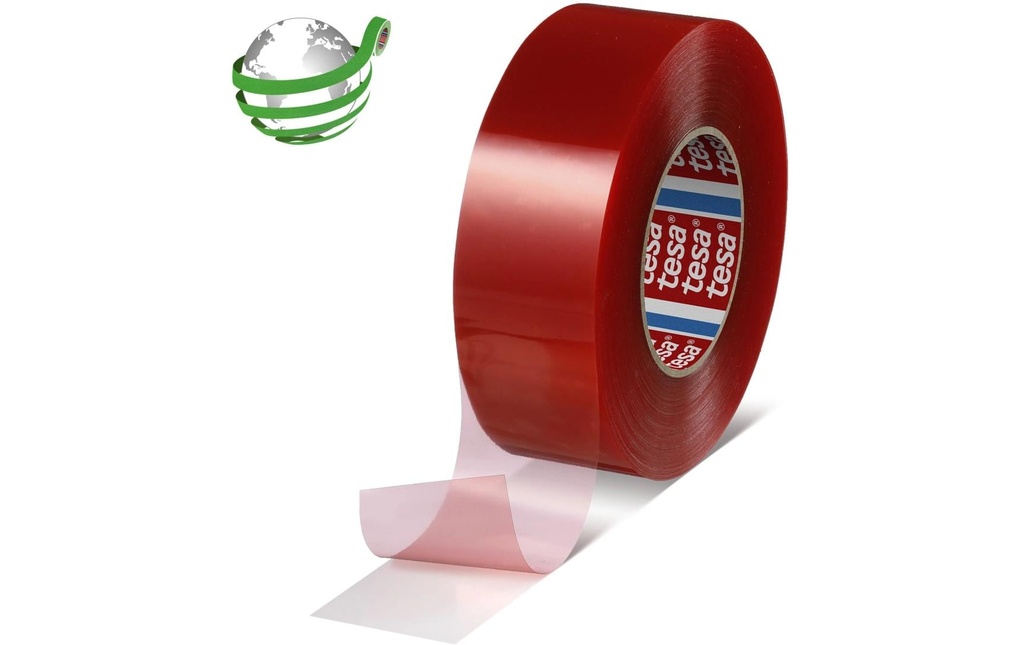 tesa Tesafix 4965 25 mm x 50 m, Transparent/Rouge