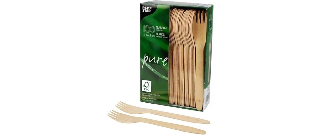 Papstar Fourchettes jetables Pure 100 Pièce/s Brun