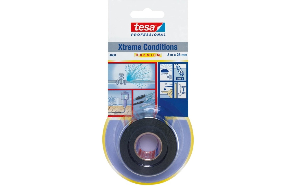 tesa Xtreme Conditions Premium 25 mm x 3 m, Noir