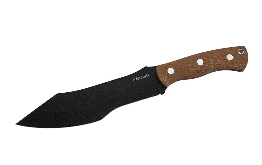 Herbertz Couteau de bushcraft et de survie D2 micarta du désert