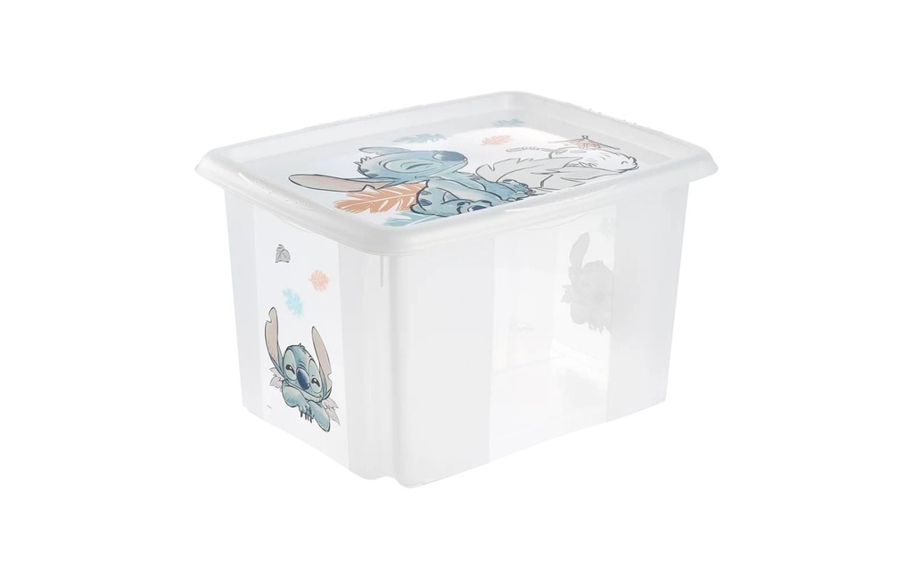 keeeper Karolina Stitch Boîte de rangement plastique 30 L Transparent