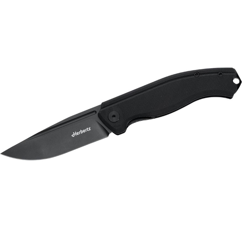 Herbertz Couteau de poche Liner Lock compact G10 noir, lame noire