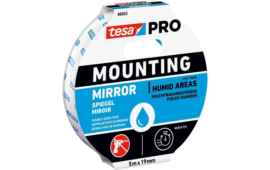 tesa Support PRO 66952 19 mm x 5 m, Blanc