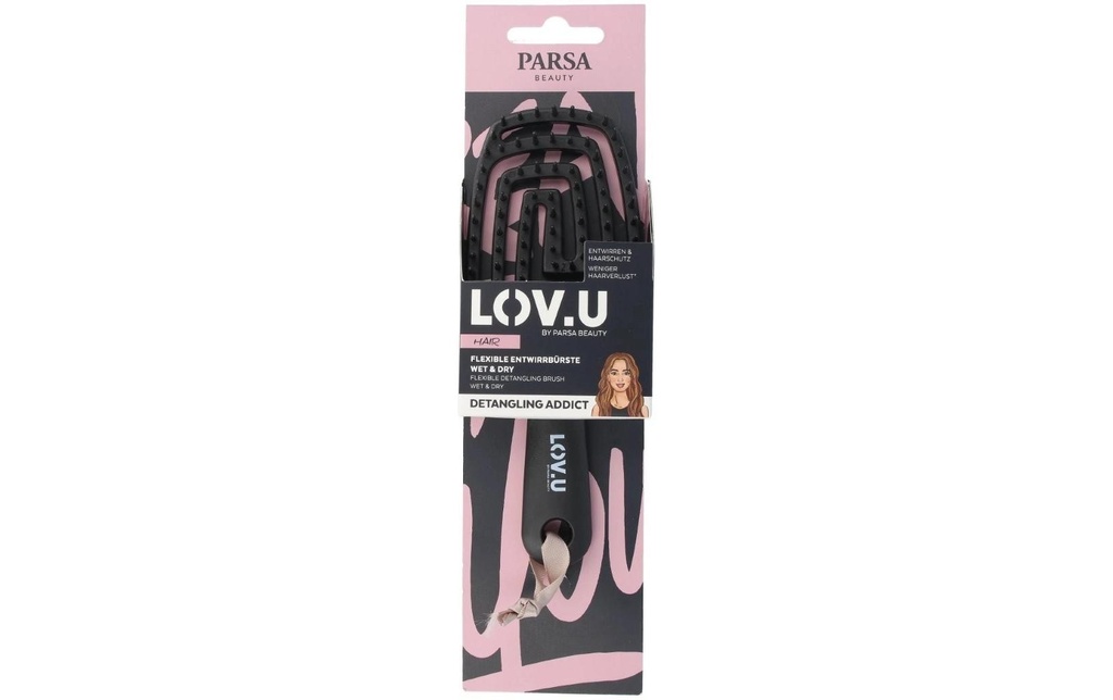 Parsa Beauty Brosse à démêler flexible Noir