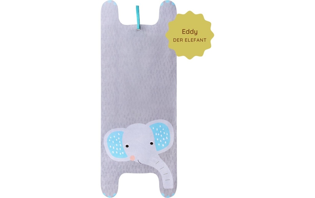 Yogitier Eddy l'éléphant Caoutchouc naturel, microfibre velours, bleu