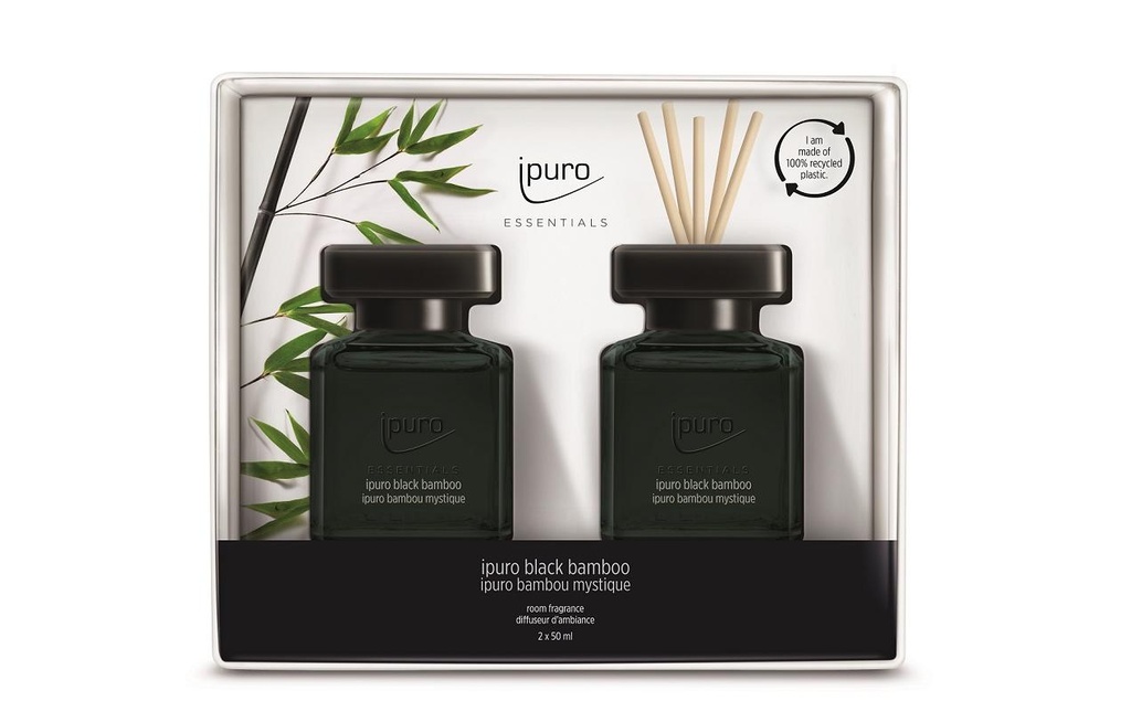 ipuro Bâtonnets parfumés Bambou noir 2 x 50 ml Set 100 ml