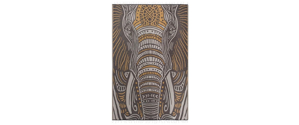 Haushaltsware Thunder l'éléphant Coton bio marron 130 x 180 cm