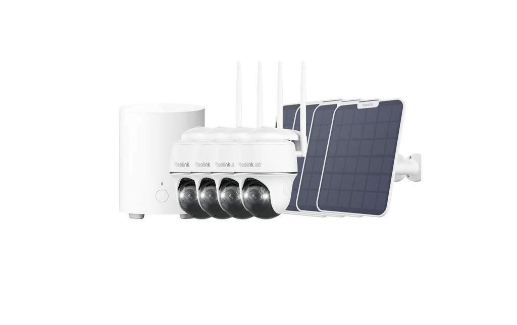 Reolink Kits de surveillance 4 x Argus B440, 4 x panneaux solaires + Hub mini