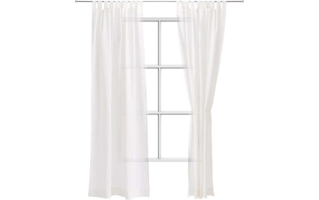 Urbanara Rideau Tolosa, Blanc naturel, 140 x 320 cm