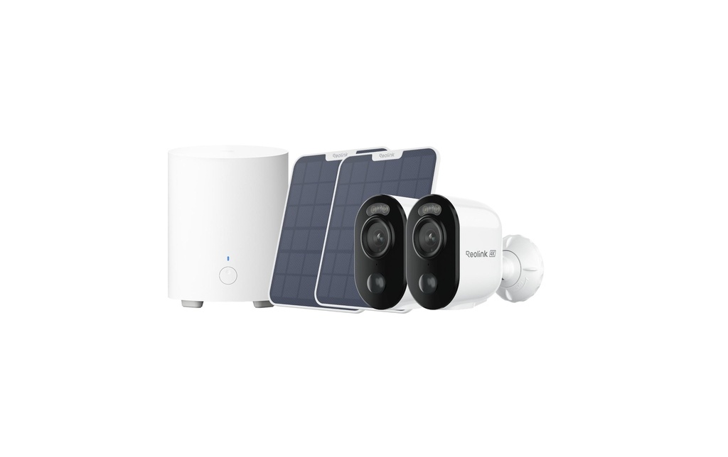 Reolink Kits de surveillance 2 caméras B350 4K 8 MP + 2 panneaux solaires + mini-hub