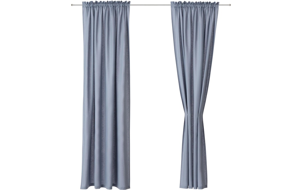 Urbanara Rideau Solana, Bleu-gris, 140 x 320 cm,