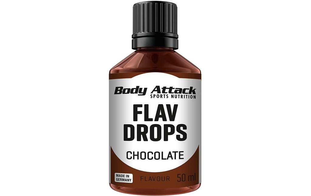 Body Attack Flav Drops Chocolat végétalien sans calories, 50 ml