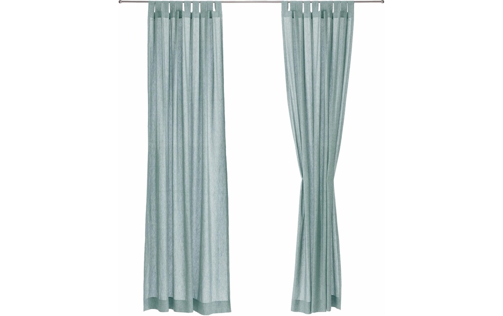 Urbanara Rideau Tolosa Melange, Vert sauge, 140 x 320 cm