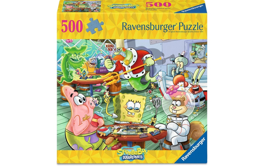 Ravensburger Puzzle Bob l'Éponge – Soirée jeux au Crabe Croustillant