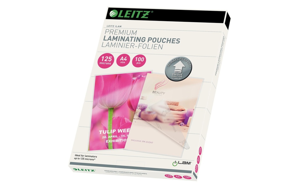 [123748100] LEITZ Poches laminer A4 125 Micron (100 pces)