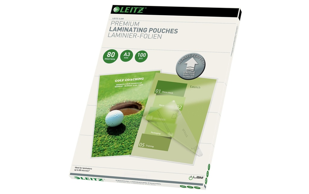 LEITZ Poches laminer A3 80 Micron (100 pces)