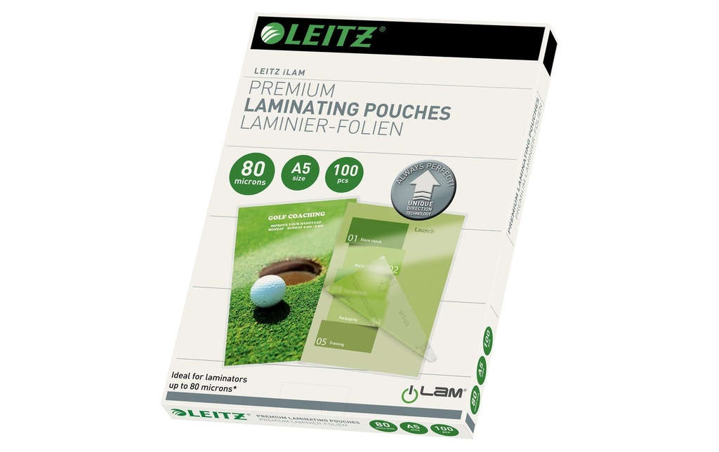 LEITZ Poches laminer A5 80 Micron (100 pces)
