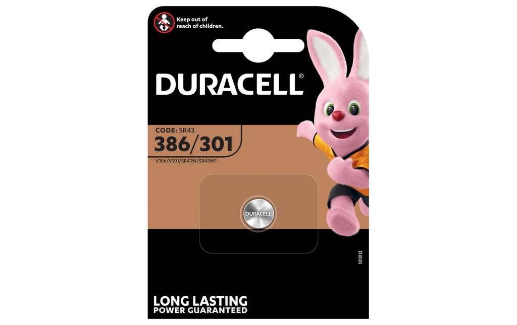 DURACELL Piles boutons SR43 386/301