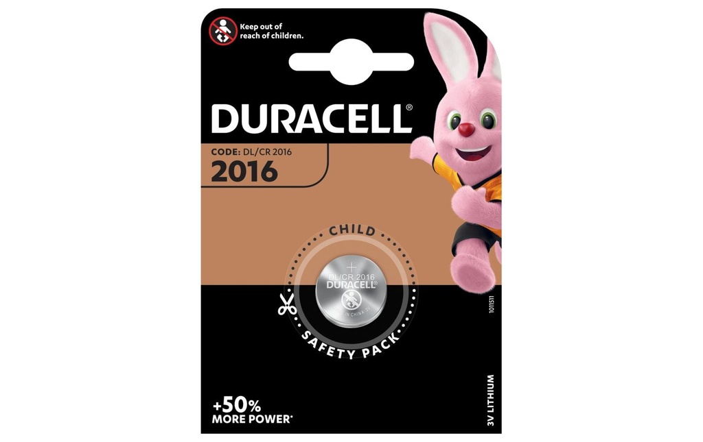 DURACELL Pile bouton CR 2016 Bli de 2 (2 pces)