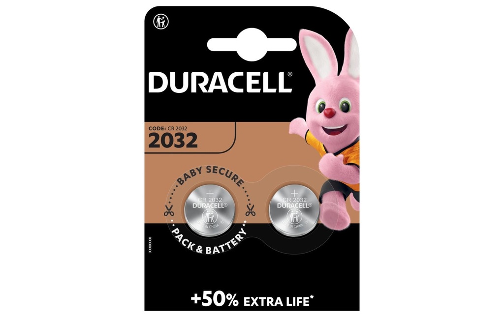 DURACELL Piles boutons CR2032 B2 (2 pces)