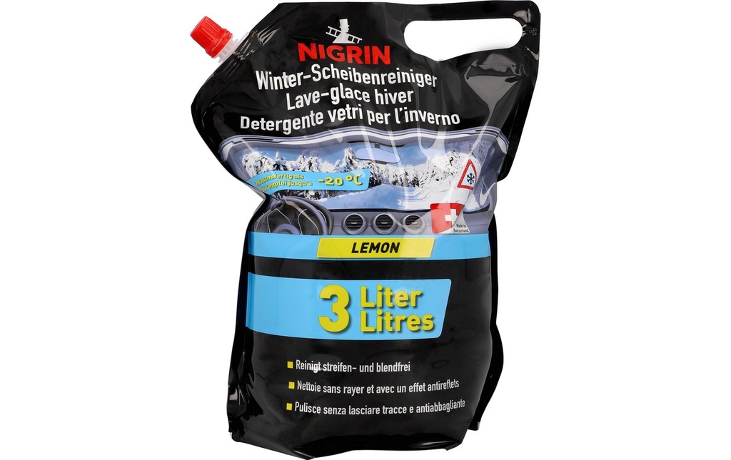 NIGRIN Nettoyant vitres hiver Lemon (3 pces)