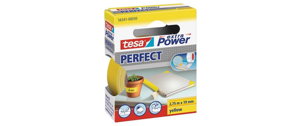 TESA Ruban tissu 19mmx2.75m jaune (275 pces)