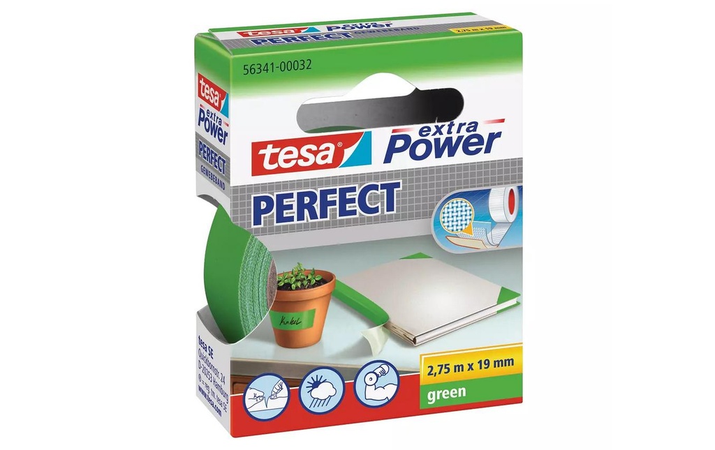 TESA Ruban tissu 19mmx2.75m vert (275 pces)