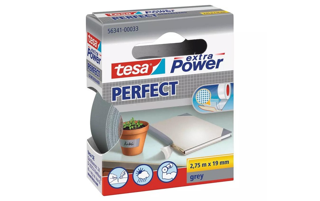 TESA Ruban tissu 19mmx2.75m gris (275 pces)