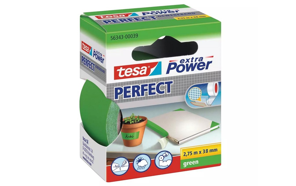 TESA Ruban tissu 38mmx2.75m vert (275 pces)