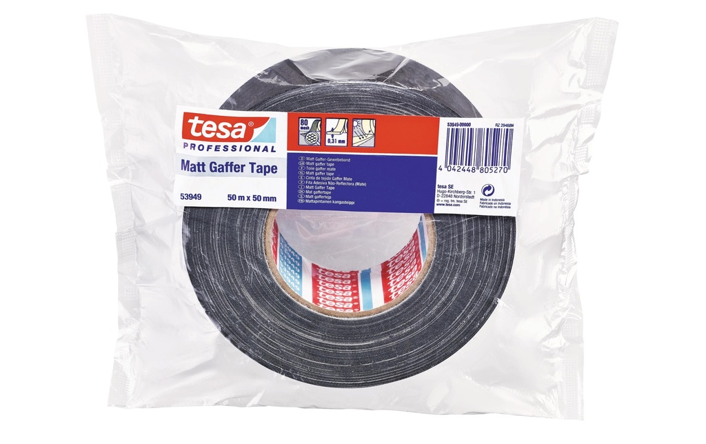TESA Gaffer Tape noir mat 50mx50mm (50 pces)