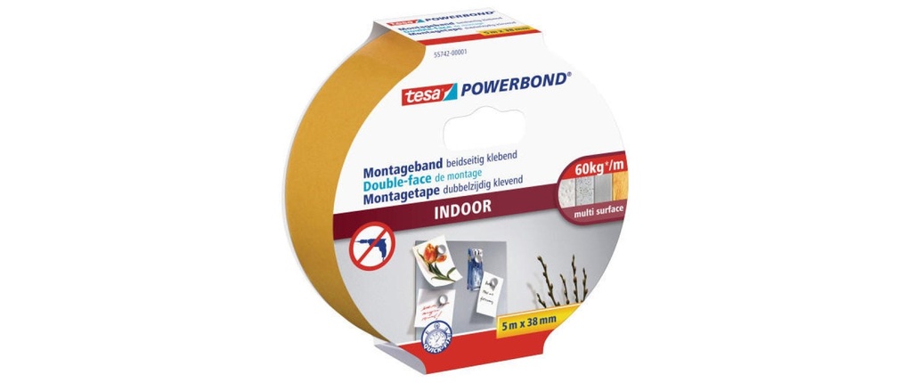 TESA Bande de montage Indoor 5mx38m (5 pces)