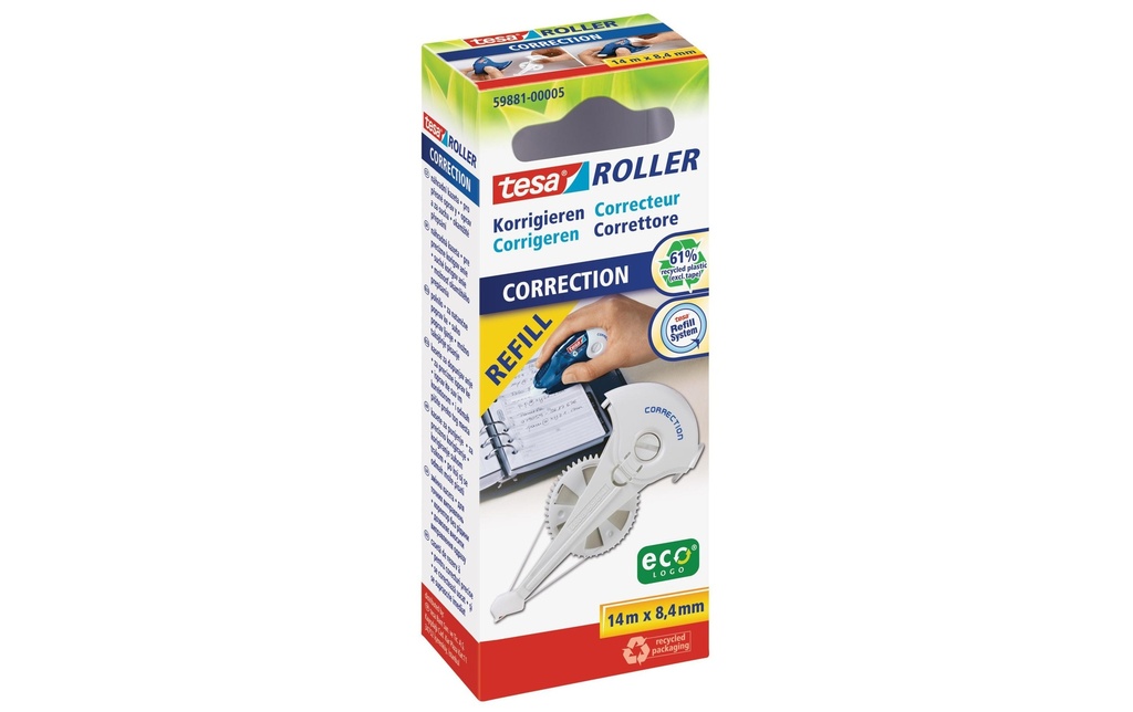 TESA Recharge roller correct.8.4mm (14 pces)