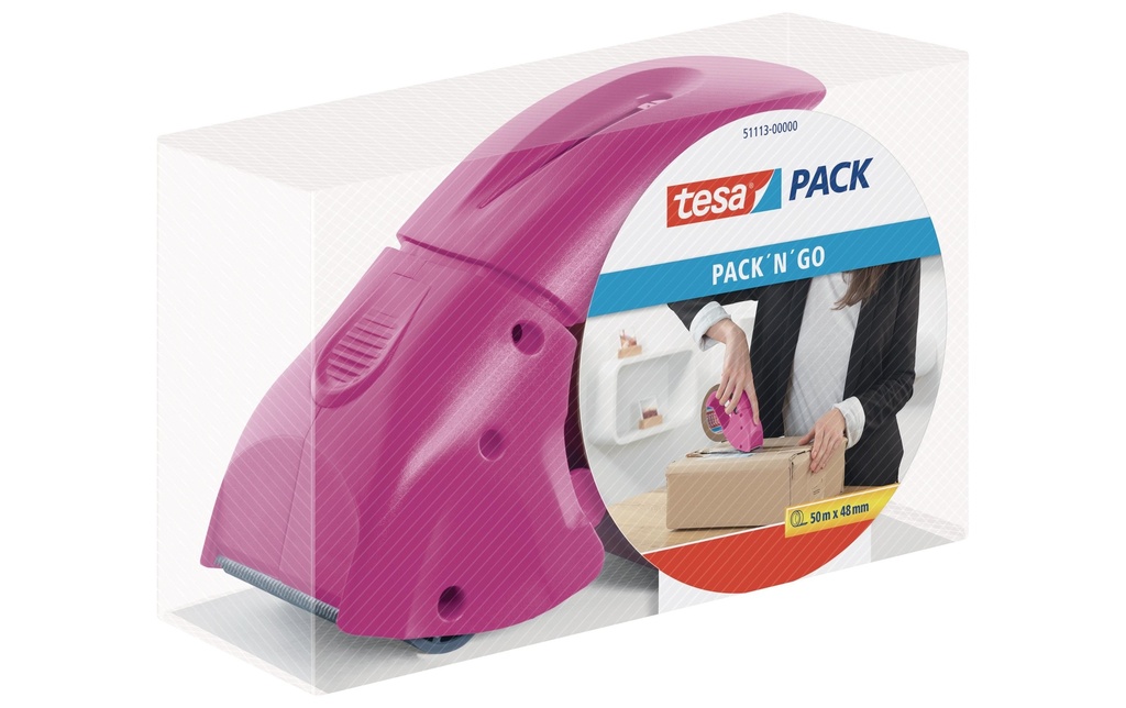 TESA Dérouleur Pack'n go 50mm pink