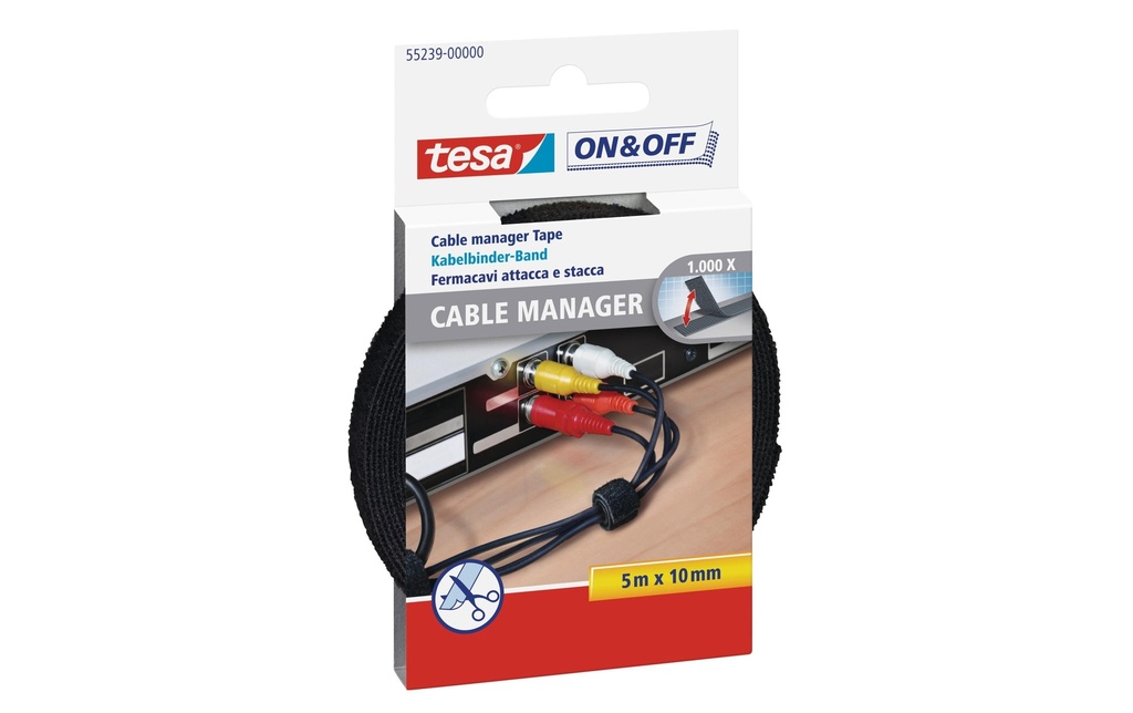 [151552390] TESA Câble Manager 5mx10mm noir