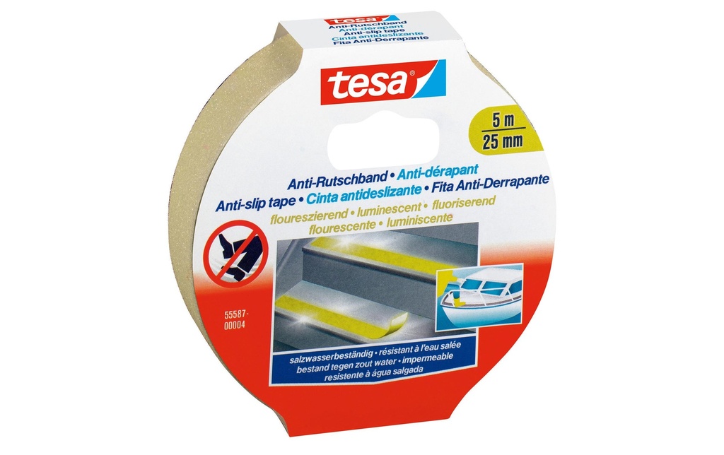 TESA Ruban anti-glisse fluo.5mx25mm (5 pces)
