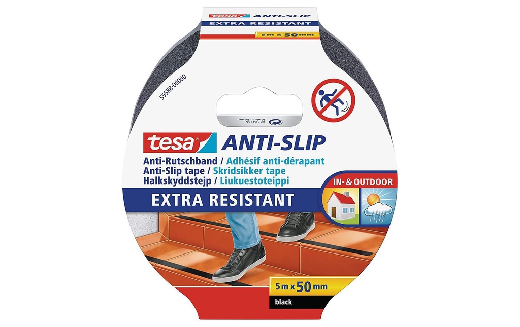 TESA Ruban anti-glisse noir 5mx50mm (5 pces)