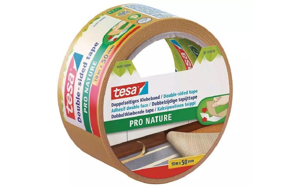 tesa Ruban adhésif double-face Pro Nature 50 mm x 10 m